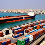 **

*   A bustling port in Karachi, Pakistan, with large oil tankers arriving from Saudi Arabia. Depict the unloading of oil with visible infrastructure and workers, emphasizing the energy supply relationship.

**