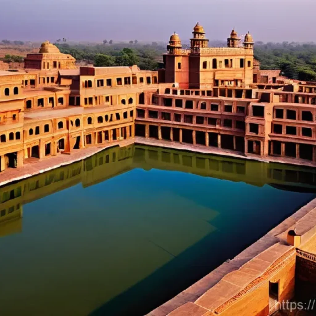 파키스탄 남부 인더스 문명 유적 - **Prompt:** A panoramic, realistic, and highly detailed aerial view of the ancient city of Mohenjo-D...