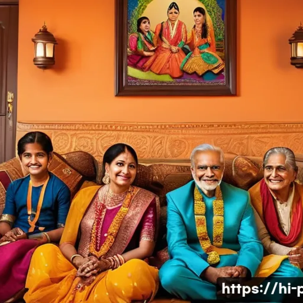 파키스탄과 인도의 영화 산업 비교 - A vibrant Bollywood family scene filled with colorful traditional Indian attire, depicting multiple ...