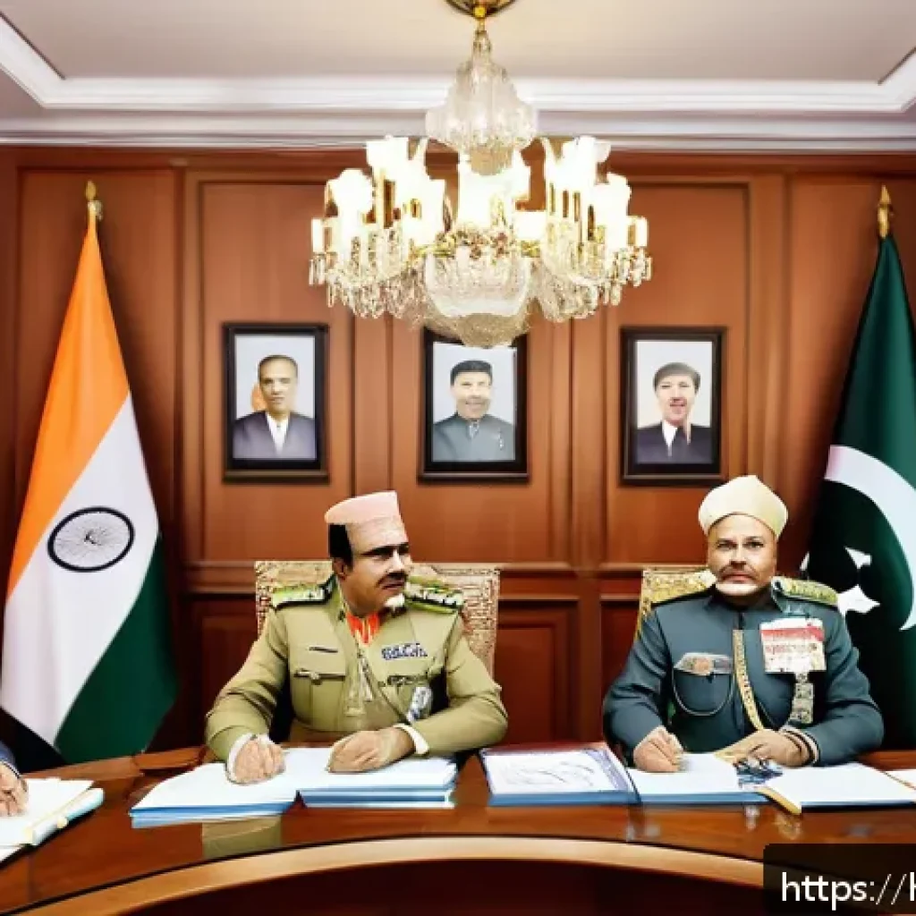 파키스탄 정치적 주요 사건 연대기 - A detailed political scene depicting the tension between military and civilian leadership in Pakista...