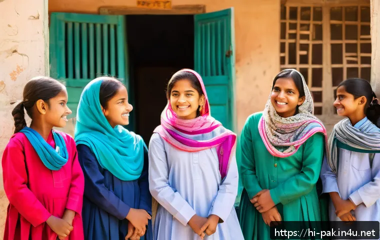 파키스탄 여성운동과 주요 리더들 - A vibrant scene of a South Asian woman in traditional Pakistani attire, wearing a modest colorful sh...