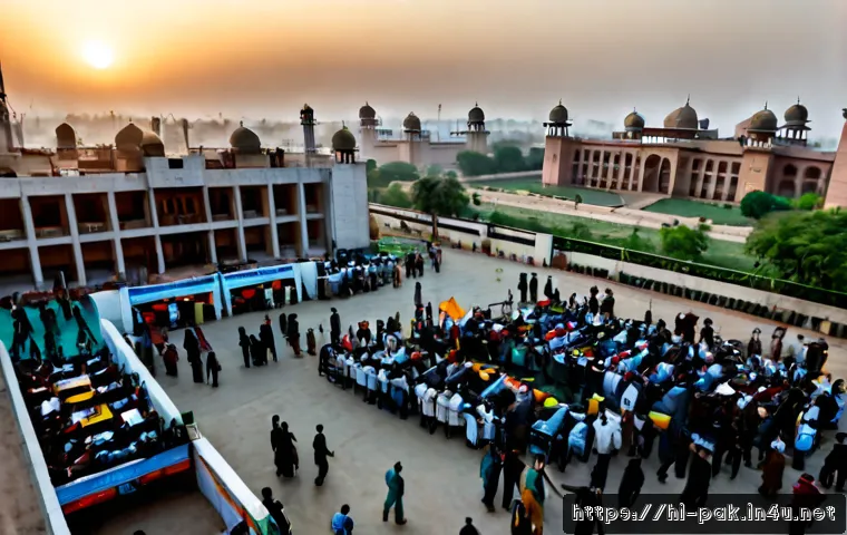 파키스탄 탈레반의 영향력과 현대 정치 - Photorealistic editorial scene of a modern Pakistani government district at dusk, secure parliament-...